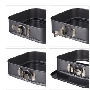 Produktbild für Backform Relaxdays quadratisch, mit Flachboden, Stahl, 3-tlg.