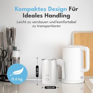 Produktbild für Wasserkocher LEBENLANG Reisekocher, weiß