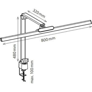 Produktbild für Schreibtischlampe Hansa Flow, grau, LED, dimmbar