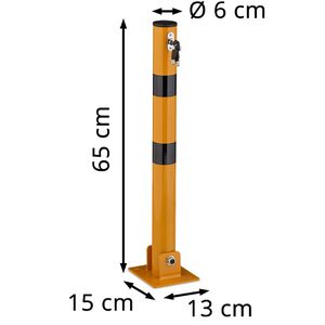 Produktbild für Absperrpfosten Relaxdays 100496831482, schwarz/gelb,aus Metall