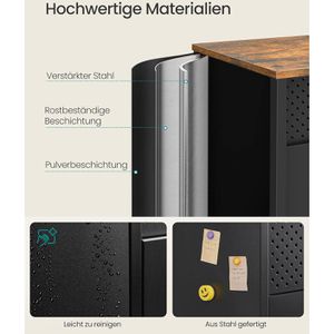 Produktbild für Sideboard Songmics LSC205BD01, aus Metall, schwarz