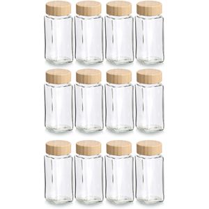 Produktbild für Gewürzgläser Zeller 19064, aus Glas, mit Bambusdeckel
