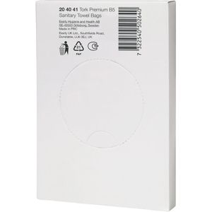 Produktbild für Hygienebeutel Tork 204041, B5, weiß, Folie