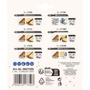Produktbild für Stichsägeblätter Einhell 49617350, Box T