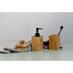 Produktbild für Zahnputzbecher Wenko Padua, braun, aus Bambus