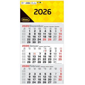 3-Monatskalender Idena 12071, Jahr 2026