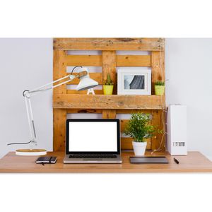 Produktbild für Schreibtischlampe Unilux Baya Bamboo, weiß, LED