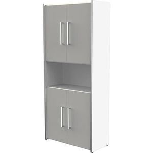 Kombischrank Kerkmann Move 3, lichtgrau / weiß