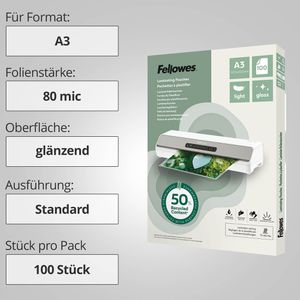 Produktbild für Laminierfolien Fellowes 100142988, DIN A3