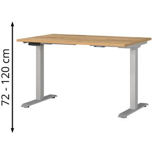 Produktbild für Schreibtisch Germania Jet, 7907-641, navarra eiche / silber