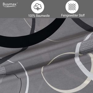 Produktbild für Bettwäsche Buymax Wave, schwarz, grau Renforcé