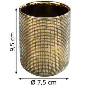 Produktbild für Zahnputzbecher Wenko Rivara, gold, aus Keramik