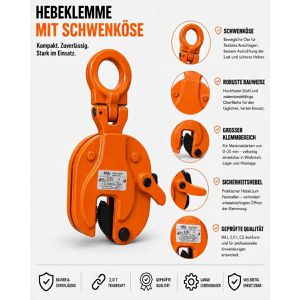 Produktbild für Hebeklemme SAS mit Schwenköse, bis 2000 kg