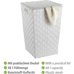 Produktbild für Wäschekorb Wenko Adria Square Weiß, mit Deckel