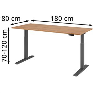 Produktbild für Schreibtisch Hammerbacher XMKA 19, nussbaum / graphit