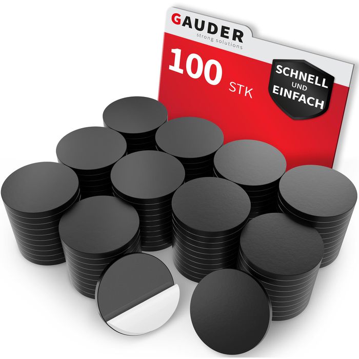 Gauder Magnetplättchen Punkte, Ø 20 x 2 mm, selbstklebend, schwarz, 100  Stück – Böttcher AG