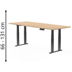 Produktbild für Schreibtisch FlexiSpot E7B Plus, ahorn / schwarz