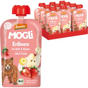 Produktbild für Fruchtpüree MOGLi Erdbeere Quetschie,100% Frucht demeter, BIO