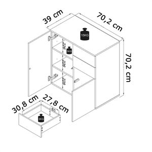Produktbild für Kommode VCM Dalosa 4-Fach 918338, anthrazit