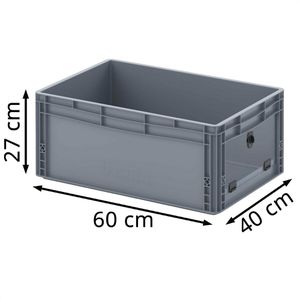 Produktbild für Eurobox AUER EG SKS 64/27 HG, grau, mit Acrylglas-Sichtklappe