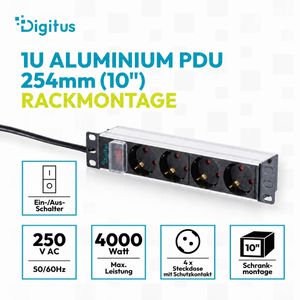 Produktbild für Steckdosenleiste Digitus DN-95418-S, PDU, mit 2m Kabel