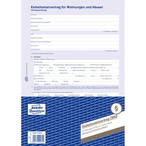 Zweckform Mietvertrag 2850, DIN A4, für Wohnung & Haus mit ...