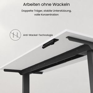Produktbild für Schreibtisch FlexiSpot E5B, weiß / schwarz