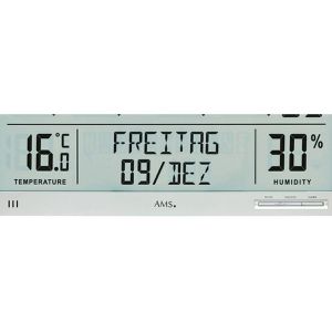 Produktbild für Wanduhr AMS 5888, Kunststoff, digital, Funkuhr