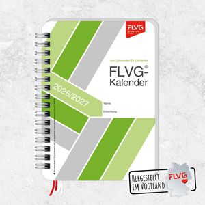 Produktbild für Lehrerkalender FLVG A6LK, grün, Schuljahr 2026/2027