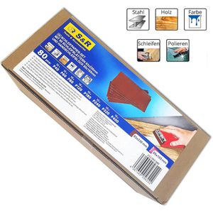 Produktbild für Handschleifer S&amp;R Schleifpapier-Set, 81-teilig