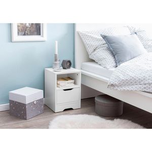 Produktbild für Nachttisch Wohnling WL5.700, weiß, aus Holz, stehend