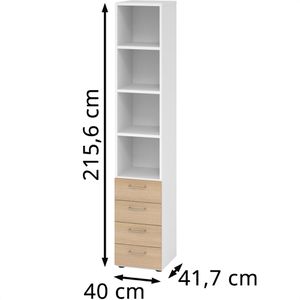 Produktbild für Kombischrank Hammerbacher Serie 9 Advanced, eiche / weiß