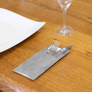 Produktbild für Bestecktaschen Papstar 87527, grau