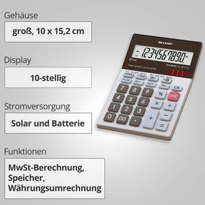 Produktbild für Taschenrechner Sharp EL-M711G, MwSt-Berechnung