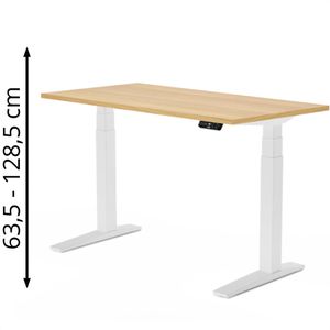 Produktbild für Schreibtisch FlexiSpot E7W-Pro 2026, ahorn / weiß