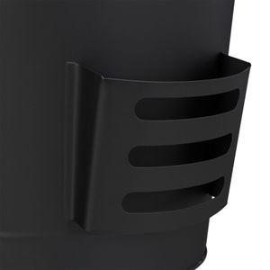 Produktbild für Ascheeimer Relaxdays 10028777, schwarz, mit Holzgriff &amp; Deckel