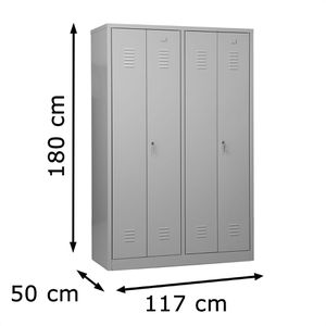 Produktbild für Spind G-Office WRC/4.18117.V2, Doppelspind, lichtgrau