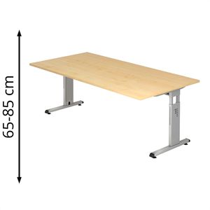 Produktbild für Schreibtisch Hammerbacher O-Serie, ahorn / silber