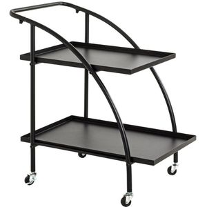 Servierwagen Haku-Möbel 25565, schwarz, aus Metall