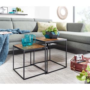Produktbild für Beistelltisch Wohnling WL6.635, mango, aus Massivholz / Metall