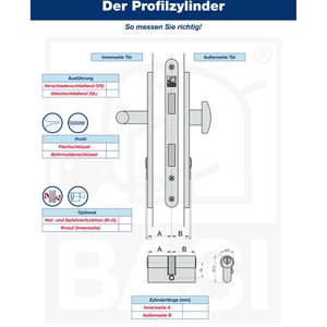 Produktbild für Schließzylinder BASI V55, mit 5 Schlüsseln