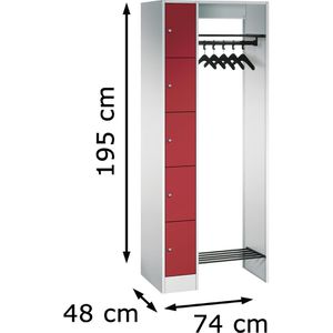 Produktbild für Schließfachschrank CP-Möbel Serie 8070, rot