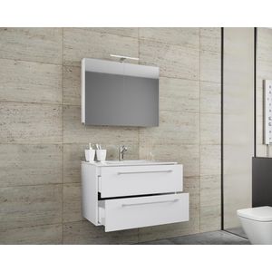 Produktbild für Waschtisch VCM Badinos, mit Spiegelschrank, weiß
