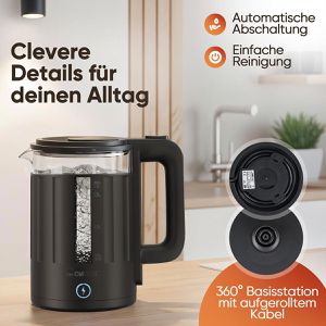 Produktbild für Wasserkocher Clatronic WKS3837G, schwarz