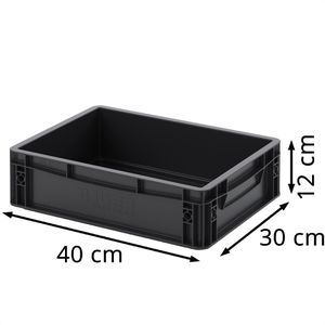 Produktbild für Eurobox AUER ESD EG 43/12 HG, schwarz, 10 Liter