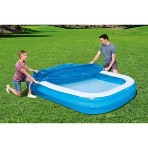 Produktbild für Poolabdeckung Bestway 58319, aus PE, blau,mit Spannseil