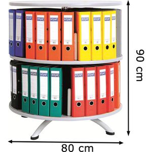 Produktbild für Ordnerdrehsäule G-Office TFR.2, lichtgrau, 2 Etagen