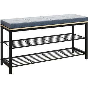 Schuhbank VCM Taliro, schwarz / blau, aus Metall