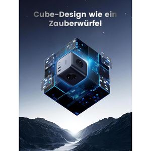 Produktbild für Steckdosenwürfel UGREEN DigiNest, mit Schalter, schwarz / blau