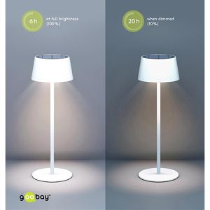 Produktbild für Tischlampe Goobay 73929, weiß mit LED